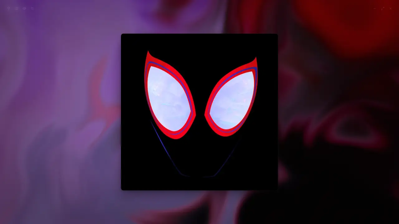 The same song with the controls hidden: just the album cover, larger, over the glass